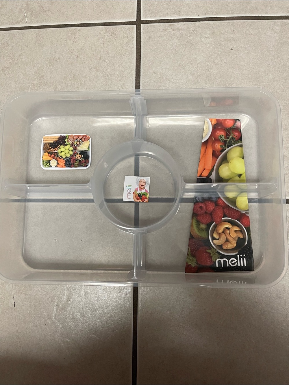 Clear Plastic Divided Serving Tray - Clear without the lid